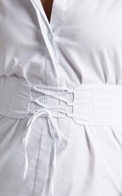 Showpo Ichia Corset Mini Shirt Dress In White 23 Showpo Ichia Corset Mini Shirt Dress In White -Showpo Women's Clothing Store Ichia Corset Shirt Dress in White 2528SD22040080012529 4
