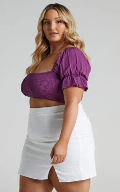 Showpo International Babe Mini Skirt In White Linen Look -Showpo Women's Clothing Store International Babe Skirt in White Linen Look S005775 WhiteLinen 7