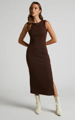 Showpo Irenie Bodycon Midi Dress In Chocolate -Showpo Women's Clothing Store Irenie Bodycon Midi dress in Chocolate 1
