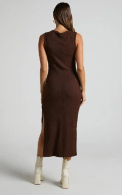 Showpo Irenie Bodycon Midi Dress In Chocolate -Showpo Women's Clothing Store Irenie Bodycon Midi dress in Chocolate 5