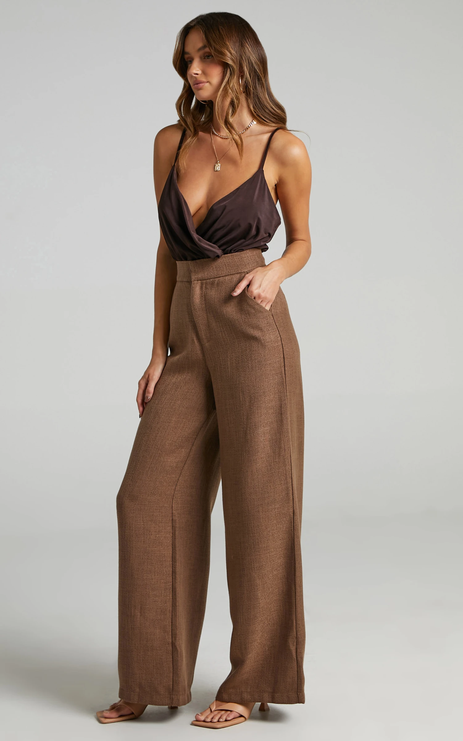 Showpo Jacintah High Waisted Twill Pants In Chocolate 9 Showpo Jacintah High Waisted Twill Pants In Chocolate - Image 9