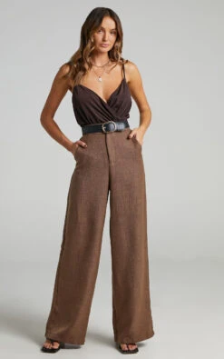 Showpo Jacintah High Waisted Twill Pants In Chocolate 11 Showpo Jacintah High Waisted Twill Pants In Chocolate -Showpo Women's Clothing Store Jacintah Twill Pants in Chocolate 2528SB21060026012529 9