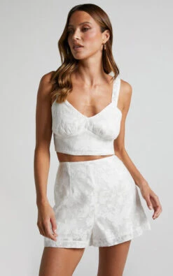 Showpo Jammae Top And Short Two Piece Set In White