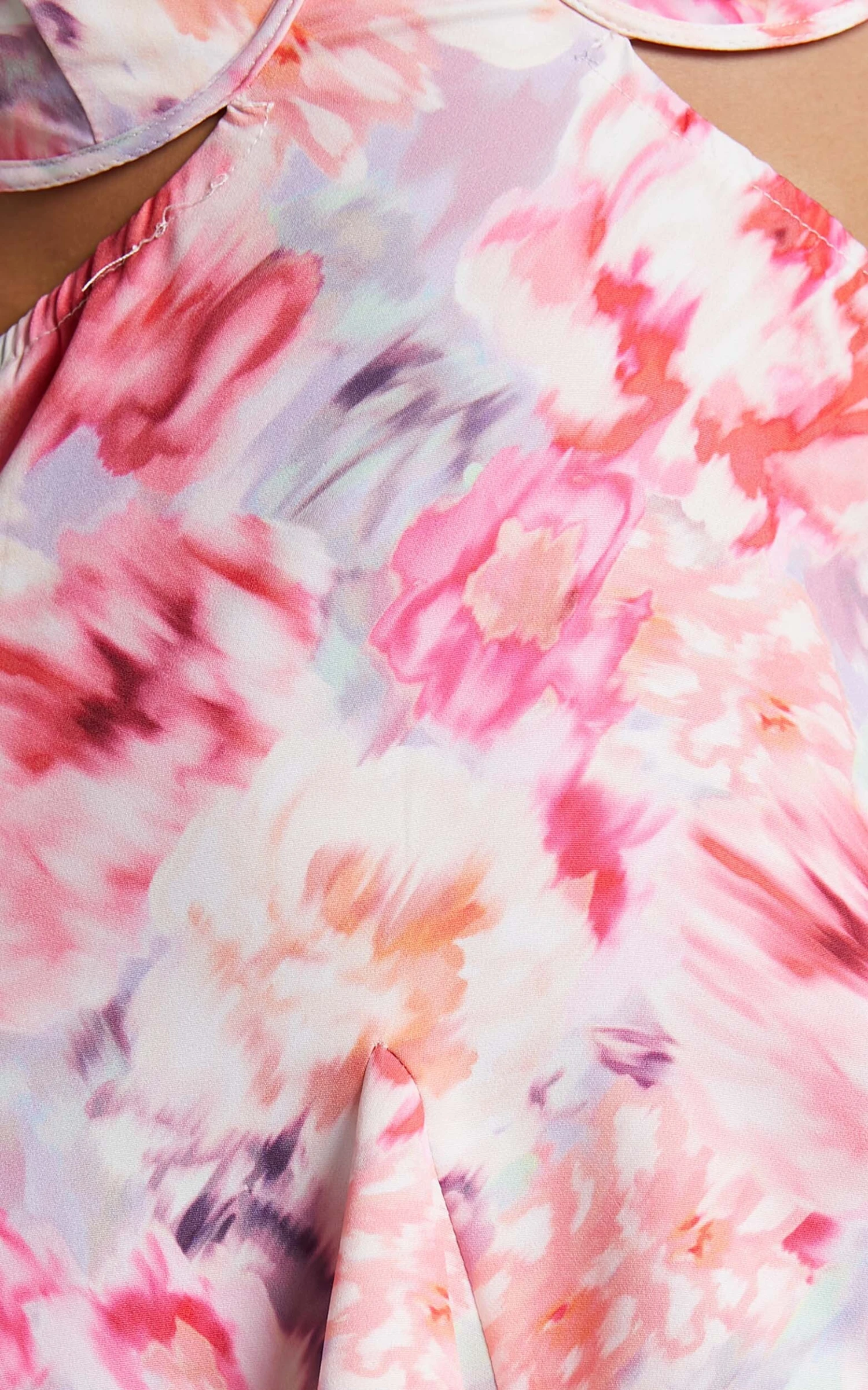 Showpo Janiena Puff Sleeve Fit And Flare Mini Dress In Meadow Blur Floral - Image 9