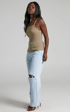 Showpo Jasper Ribbed Racerback Halter Top In Latte 7 Showpo Jasper Ribbed Racerback Halter Top In Latte -Showpo Women's Clothing Store Jasper RIB RACER TOP in Latte 2528ST22040024022529 1