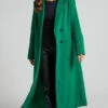 Showpo Jaya Double Breasted Collared Longline Coat In Green