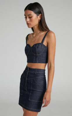 Showpo Jayeleh Denim Topstitched Mini Skirt In Indigo Wash 10 Showpo Jayeleh Denim Topstitched Mini Skirt In Indigo Wash -Showpo Women's Clothing Store Jayeleh Denim Skirt in Indigo Wash 2528SB22060003032529 2