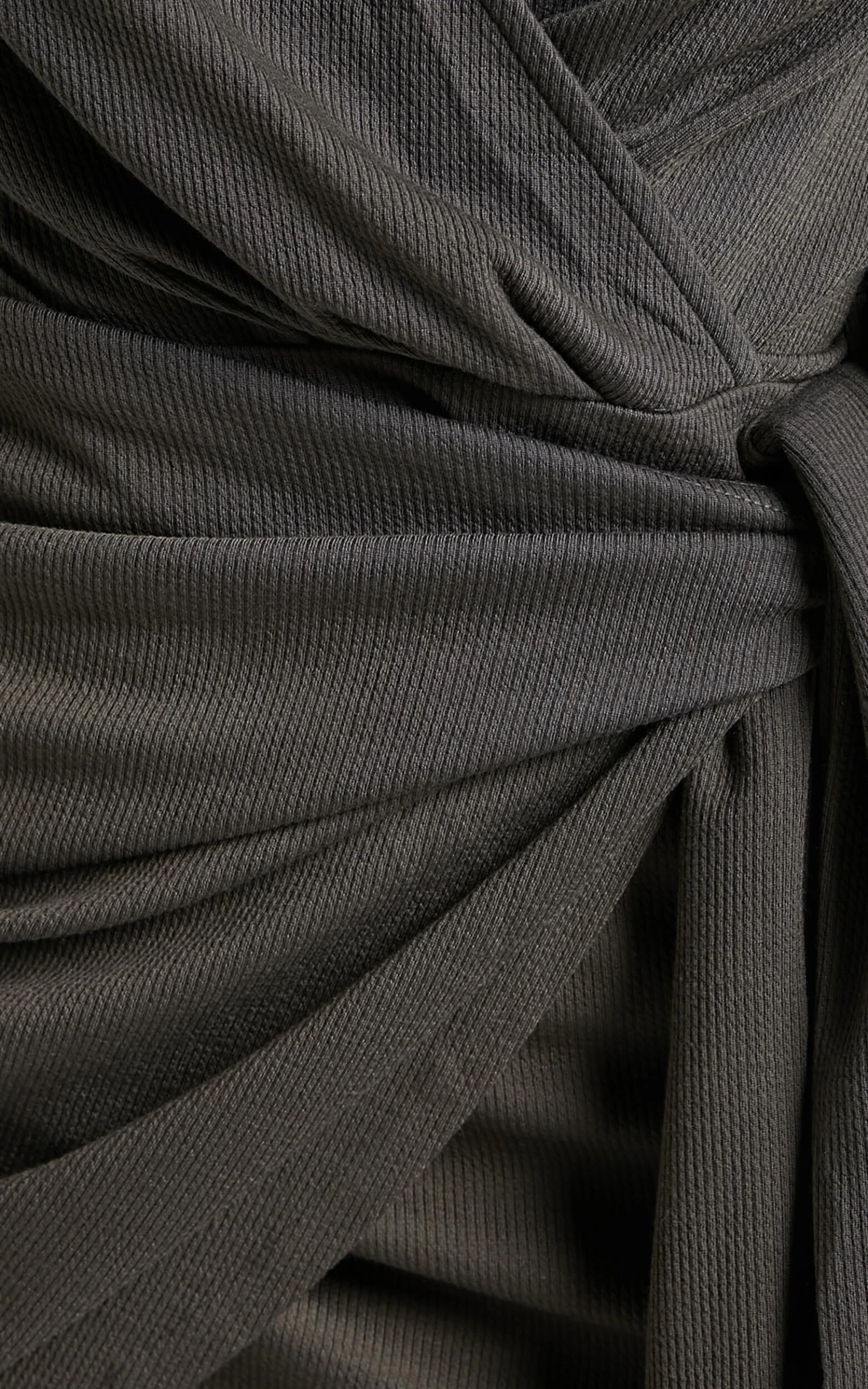 Showpo Jelena Mini Dress - Plunge Wrap Front Long Sleeve Dress In Dark Olive 7 Showpo Jelena Mini Dress - Plunge Wrap Front Long Sleeve Dress In Dark Olive - Image 7