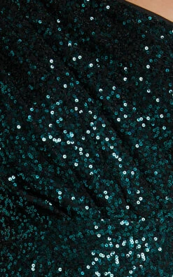 Showpo Jemmah One Shoulder Gathered Maxi Dress With Split In Emerald Sequin 13 Showpo Jemmah One Shoulder Gathered Maxi Dress With Split In Emerald Sequin -Showpo Women's Clothing Store Jemmah One Shoulder Gathered Maxi Dress with Split in Emerald Sequin 9