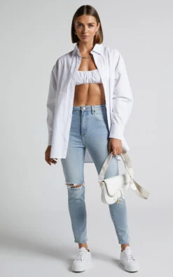Showpo Jerah Two Piece Bralette And Shirt Set In White -Showpo Women's Clothing Store Jerah Two Piece Bralette and Shirt Set in White 11