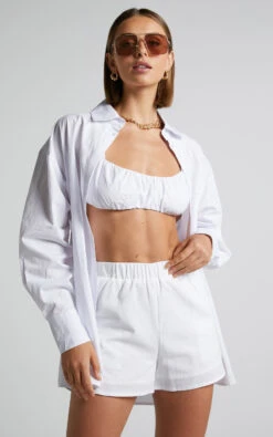 Showpo Jerah Two Piece Bralette And Shirt Set In White -Showpo Women's Clothing Store Jerah Two Piece Bralette and Shirt Set in White 2