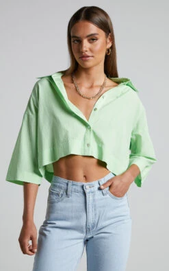 Showpo Jesmae Relaxed 3/4 Sleeve Shirt In Mint 13 Showpo Jesmae Relaxed 3/4 Sleeve Shirt In Mint -Showpo Women's Clothing Store Jesmae Relaxed 3 4 Sleeve Shirt in Mint 2