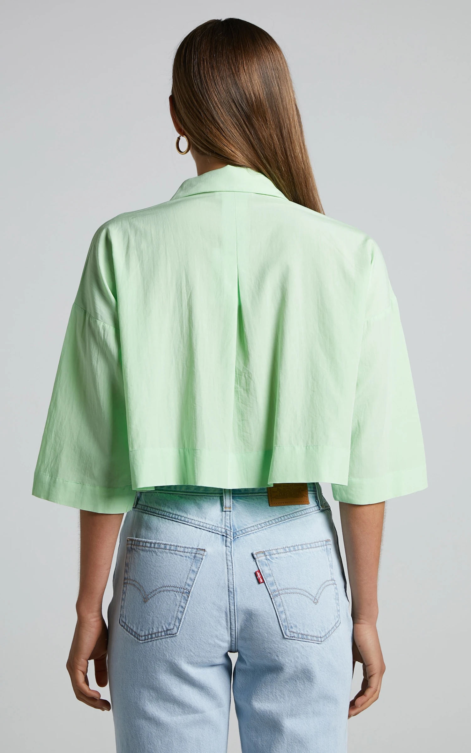 Showpo Jesmae Relaxed 3/4 Sleeve Shirt In Mint 7 Showpo Jesmae Relaxed 3/4 Sleeve Shirt In Mint - Image 7