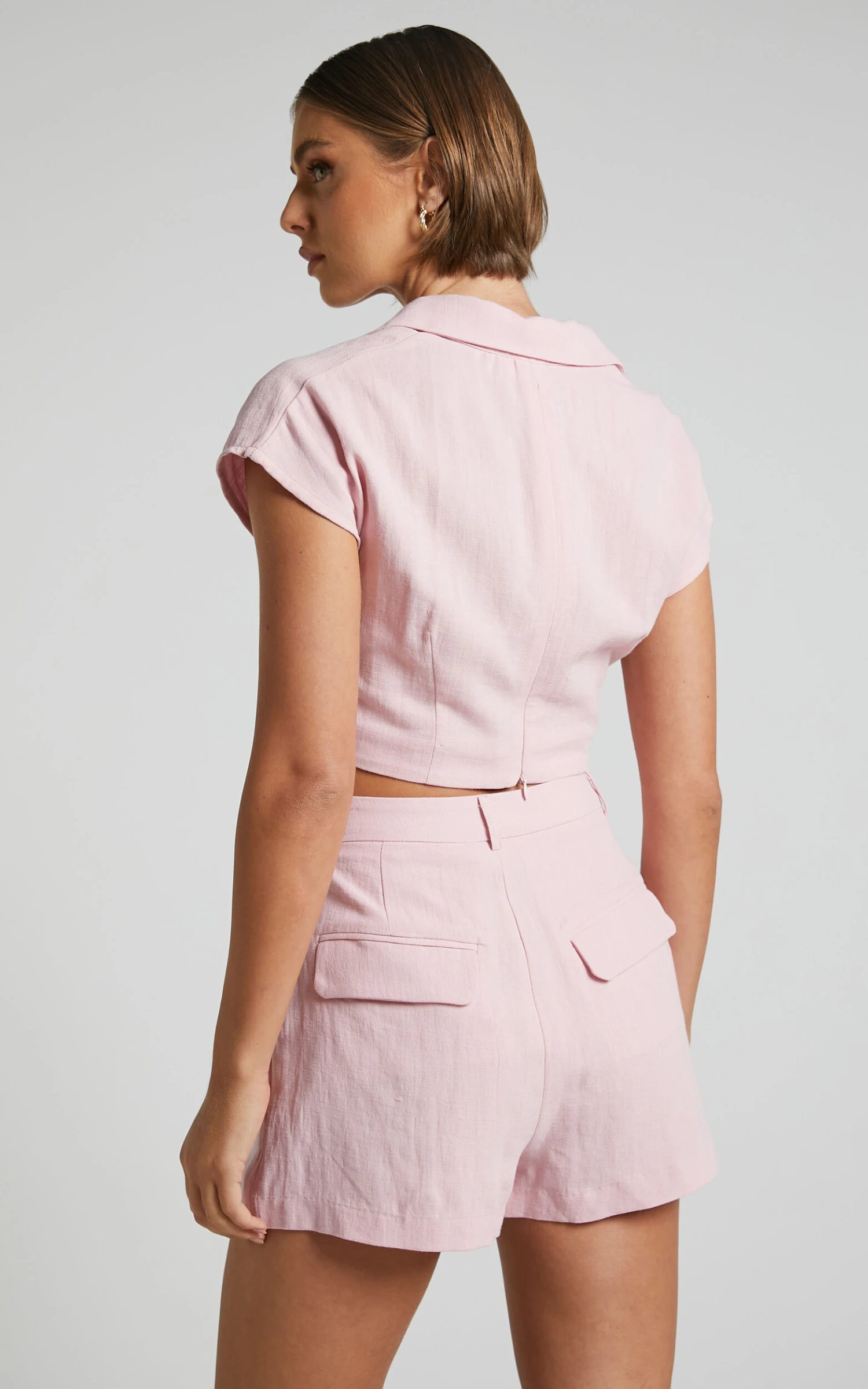 Showpo Jhaima Shirt - Twist Front Cropped Shirt In Dusty Pink 6 Showpo Jhaima Shirt - Twist Front Cropped Shirt In Dusty Pink - Image 6