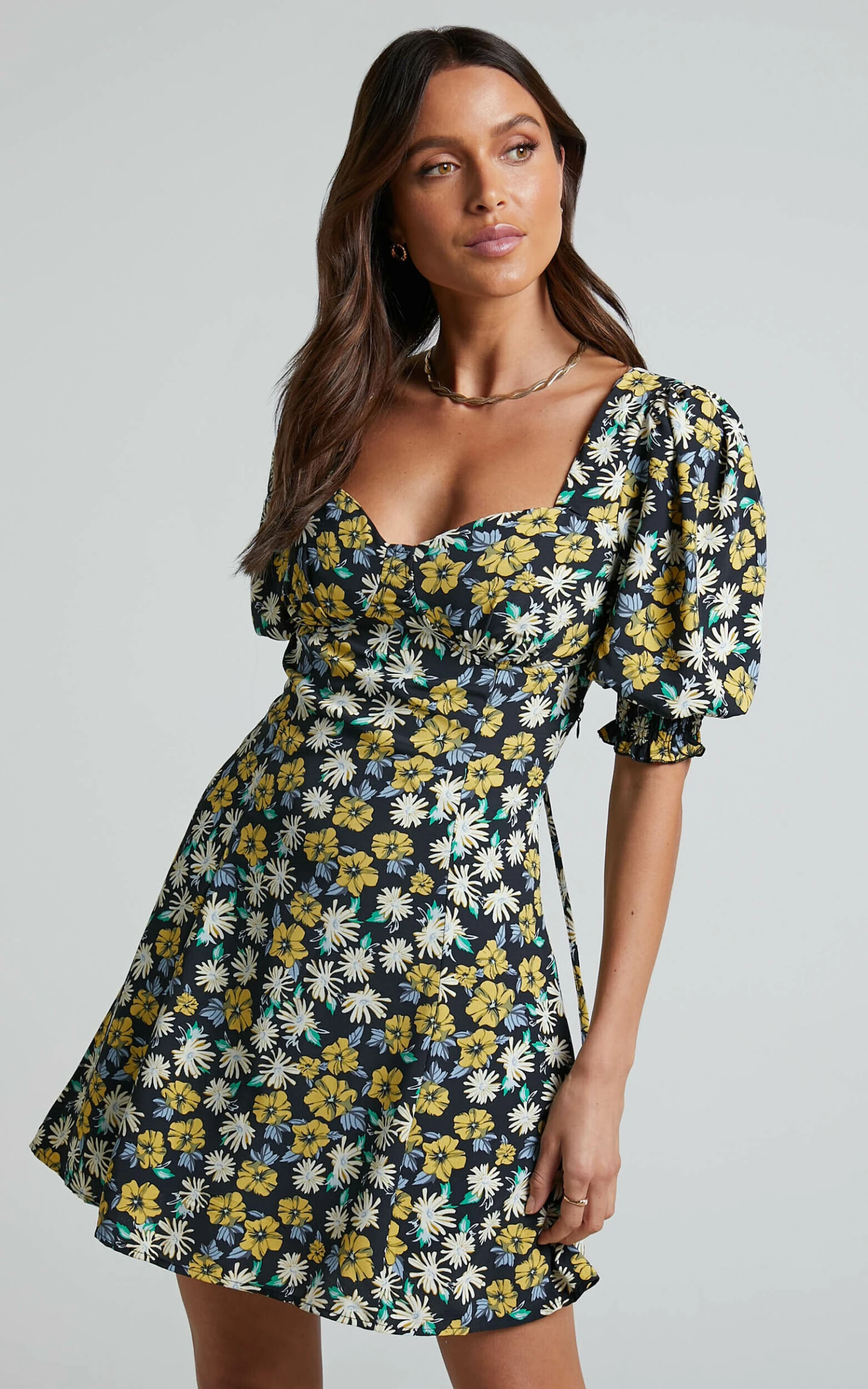 Showpo Jhazel Puff Sleeve Mini Dress In Black 4 Showpo Jhazel Puff Sleeve Mini Dress In Black - Image 4