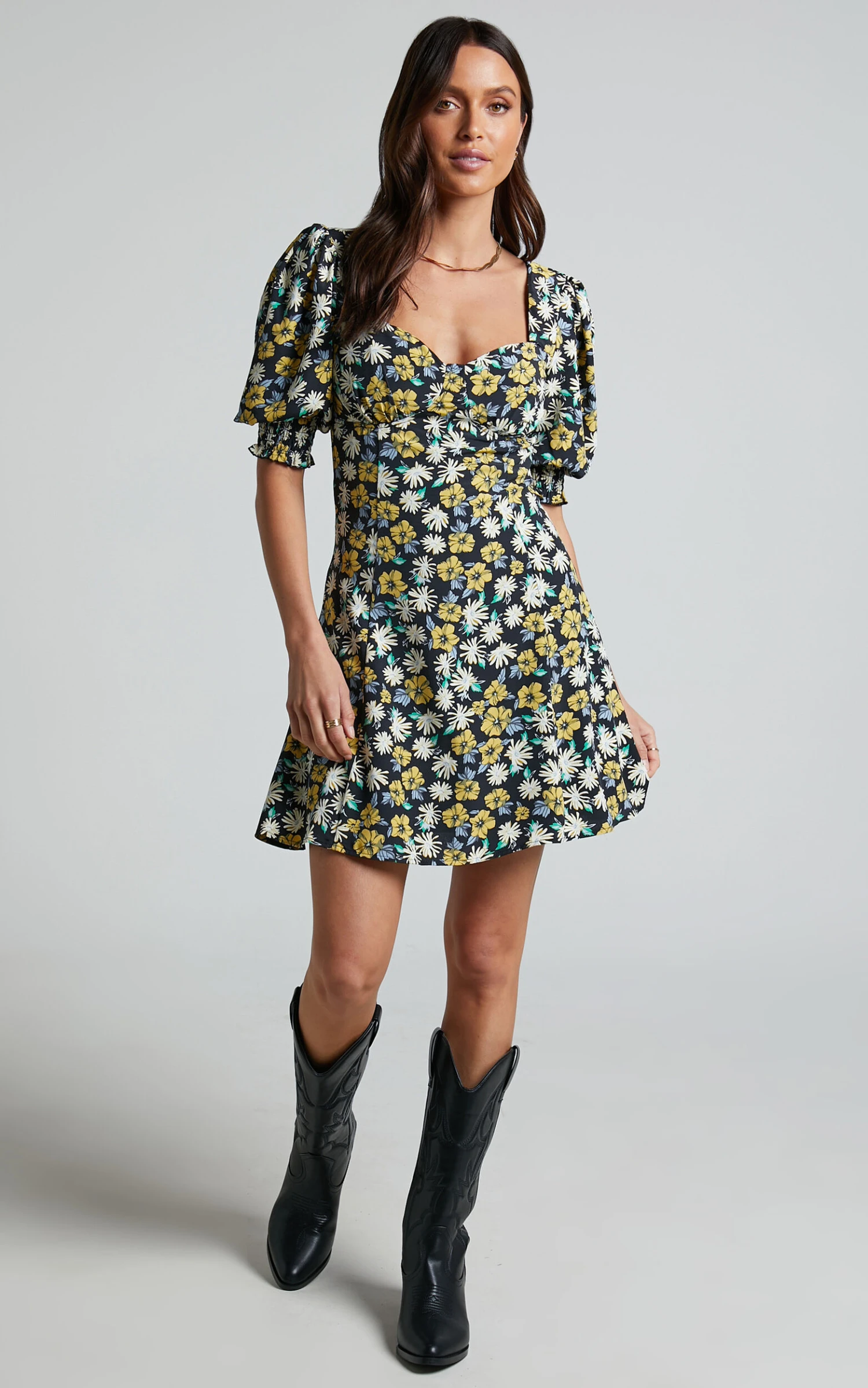 Showpo Jhazel Puff Sleeve Mini Dress In Black 5 Showpo Jhazel Puff Sleeve Mini Dress In Black - Image 5