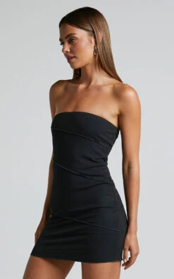 Showpo Joelann Mini Dress - Exposed Seam Strapless Ribbed Dress In Black 12 Showpo Joelann Mini Dress - Exposed Seam Strapless Ribbed Dress In Black -Showpo Women's Clothing Store Joelann Exposed Seam Strapless Ribbed Mini Dress in Black 6