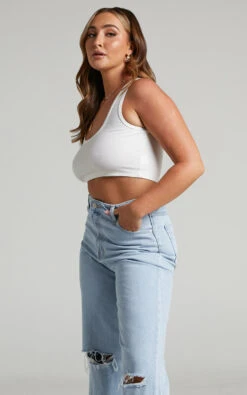 Showpo Joena Ribbed Tank In White 15 Showpo Joena Ribbed Tank In White -Showpo Women's Clothing Store Joena Ribbed Tank in White 2528ST22020033022529 4