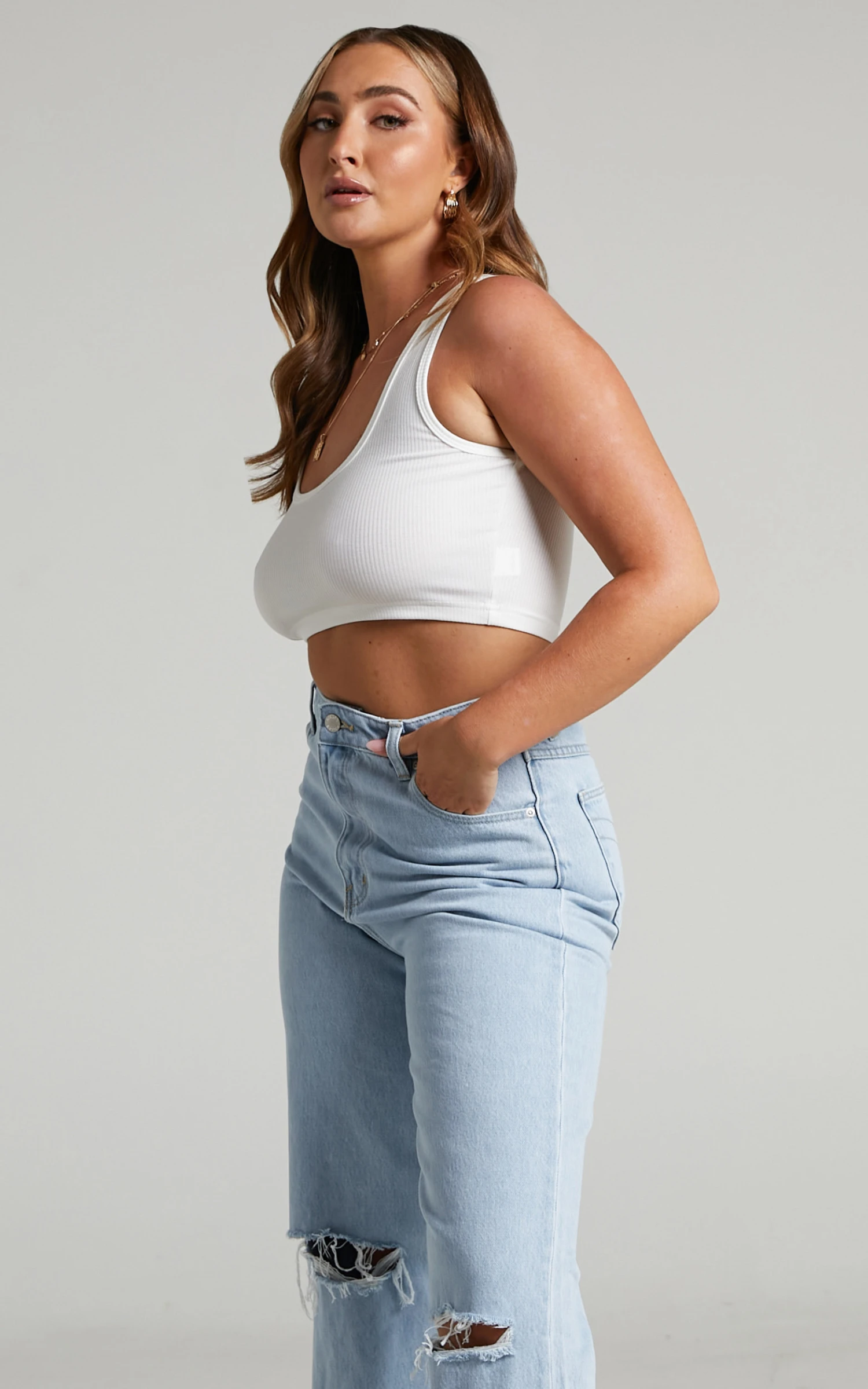 Showpo Joena Ribbed Tank In White 7 Showpo Joena Ribbed Tank In White - Image 7