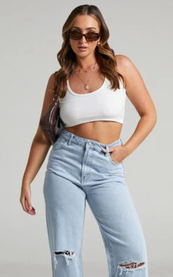 Showpo Joena Ribbed Tank In White 13 Showpo Joena Ribbed Tank In White -Showpo Women's Clothing Store Joena Ribbed Tank in White 2528ST22020033022529 6