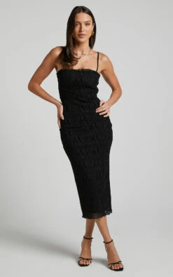 Showpo Jordana Mesh Burnout Midi Dress In Black 11 Showpo Jordana Mesh Burnout Midi Dress In Black -Showpo Women's Clothing Store Jordana mesh burnout midi dress in Black 1