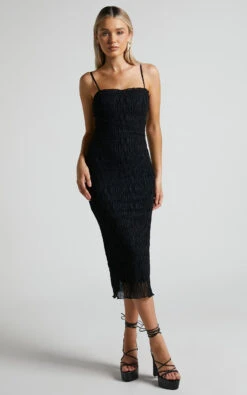 Showpo Jordana Mesh Burnout Midi Dress In Black 10 Showpo Jordana Mesh Burnout Midi Dress In Black -Showpo Women's Clothing Store Jordana mesh burnout midi dress in Black 2