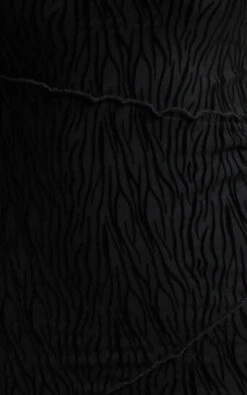 Showpo Jordana Mesh Burnout Midi Dress In Black