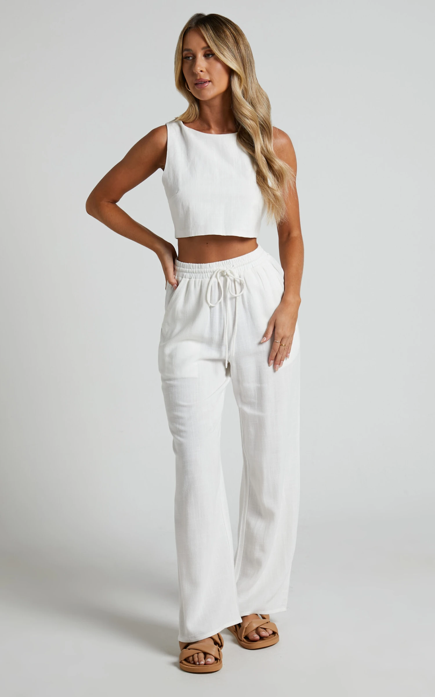 Showpo Kala Mid Waisted Relaxed Elastic Waist Pants In White 5 Showpo Kala Mid Waisted Relaxed Elastic Waist Pants In White - Image 5