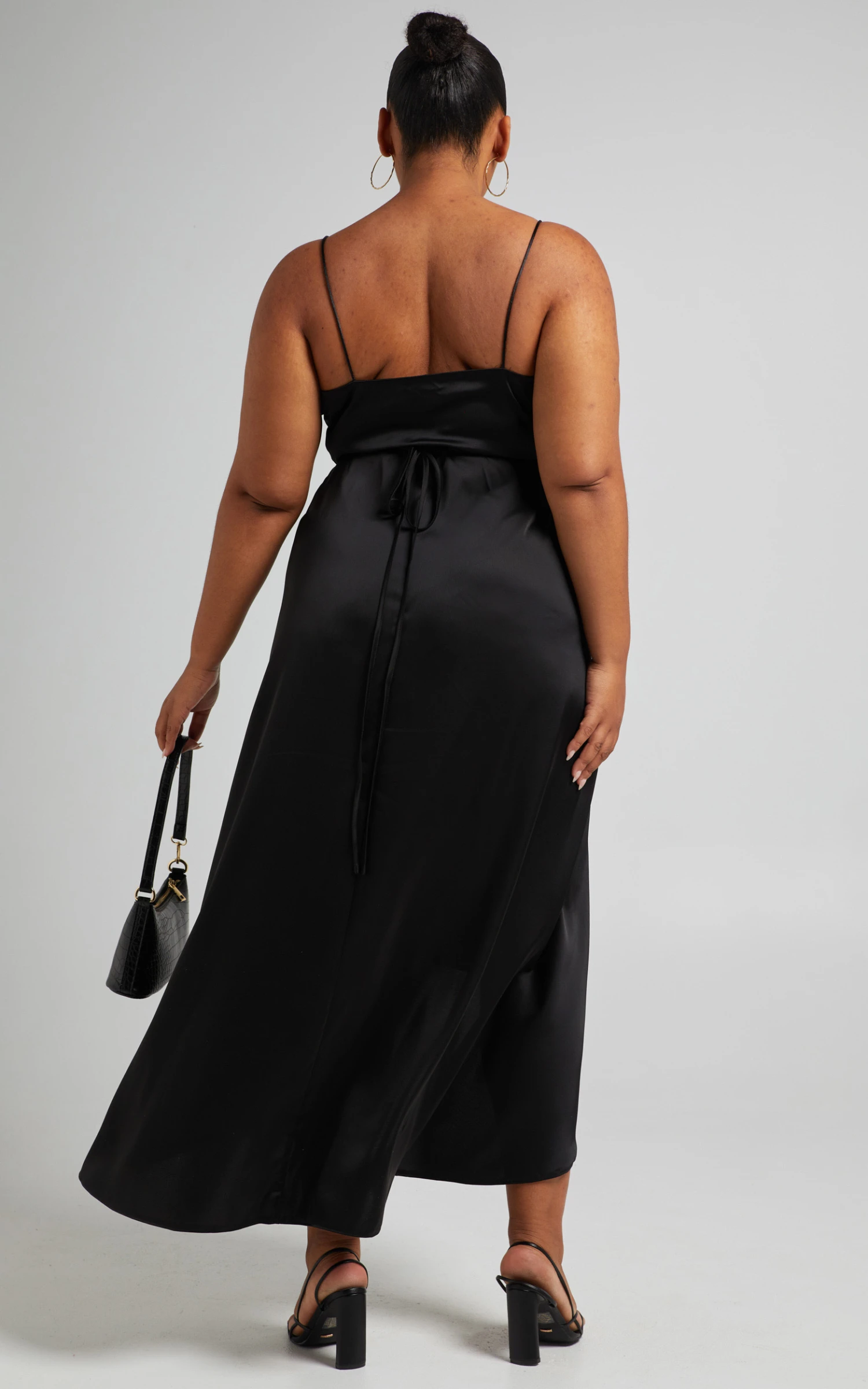 Showpo Mine Would Be You Dress In Black Satin 6 Showpo Mine Would Be You Dress In Black Satin - Image 6