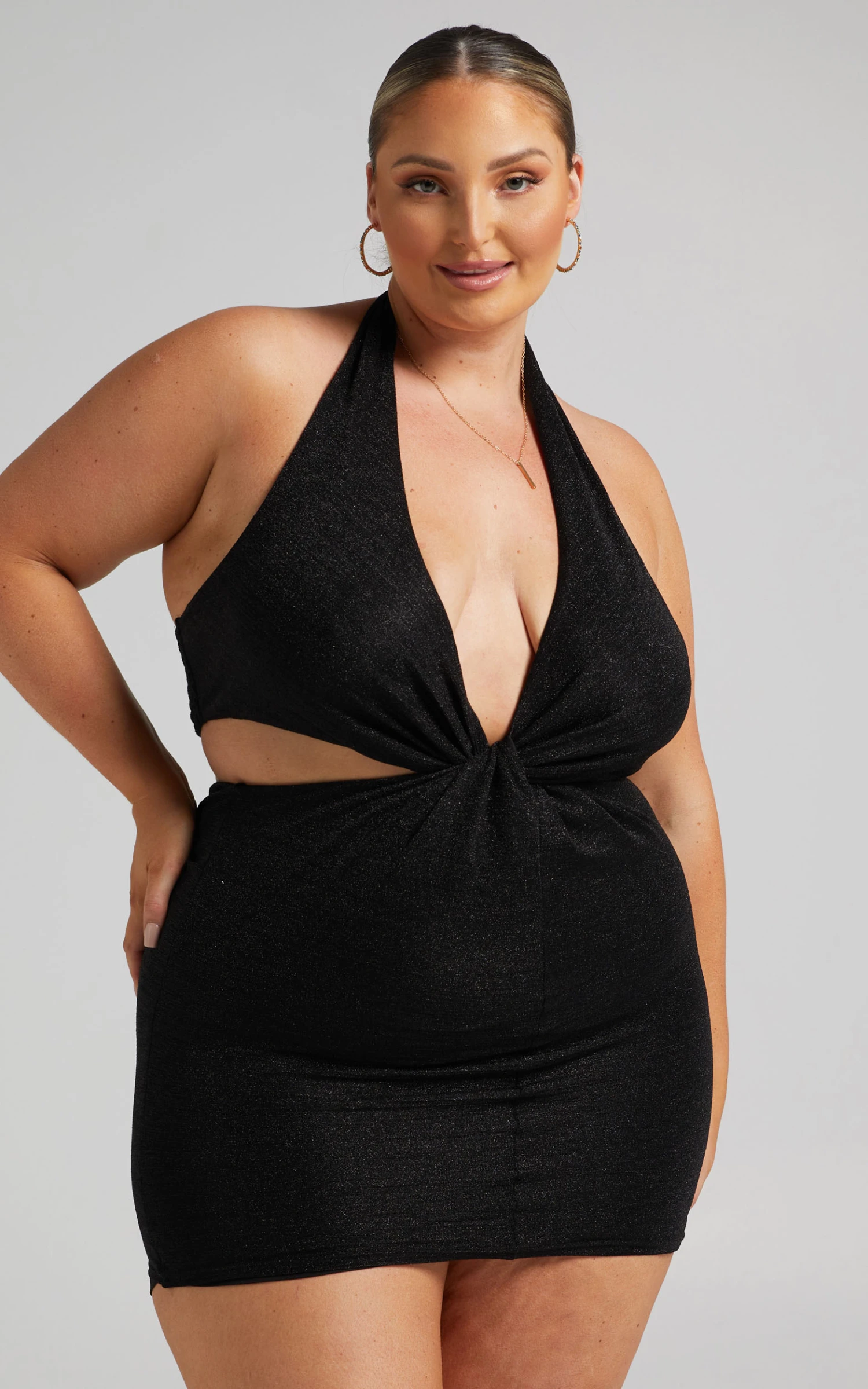 Showpo Anniebelle Twist Knot Mini Dress In Black 3 Showpo Anniebelle Twist Knot Mini Dress In Black - Image 3