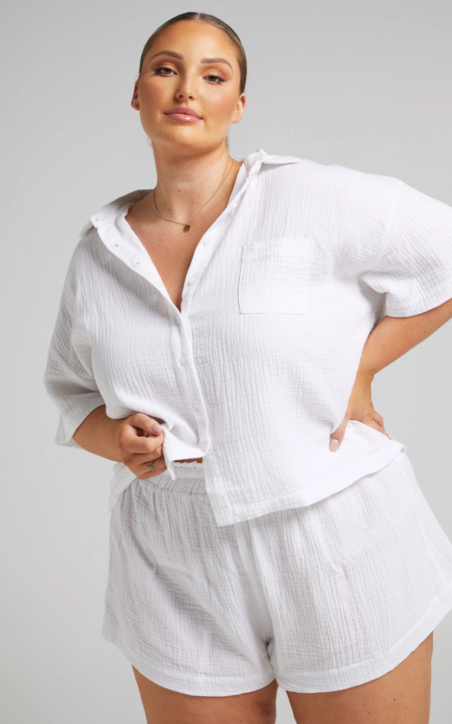 Showpo Donita Button Up Shirt In White 6 Showpo Donita Button Up Shirt In White - Image 6