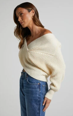 Showpo Karensita Wrap Knitted Jumper In Cream 15 Showpo Karensita Wrap Knitted Jumper In Cream -Showpo Women's Clothing Store Karensita Wrap Knitted Jumper in Cream 5