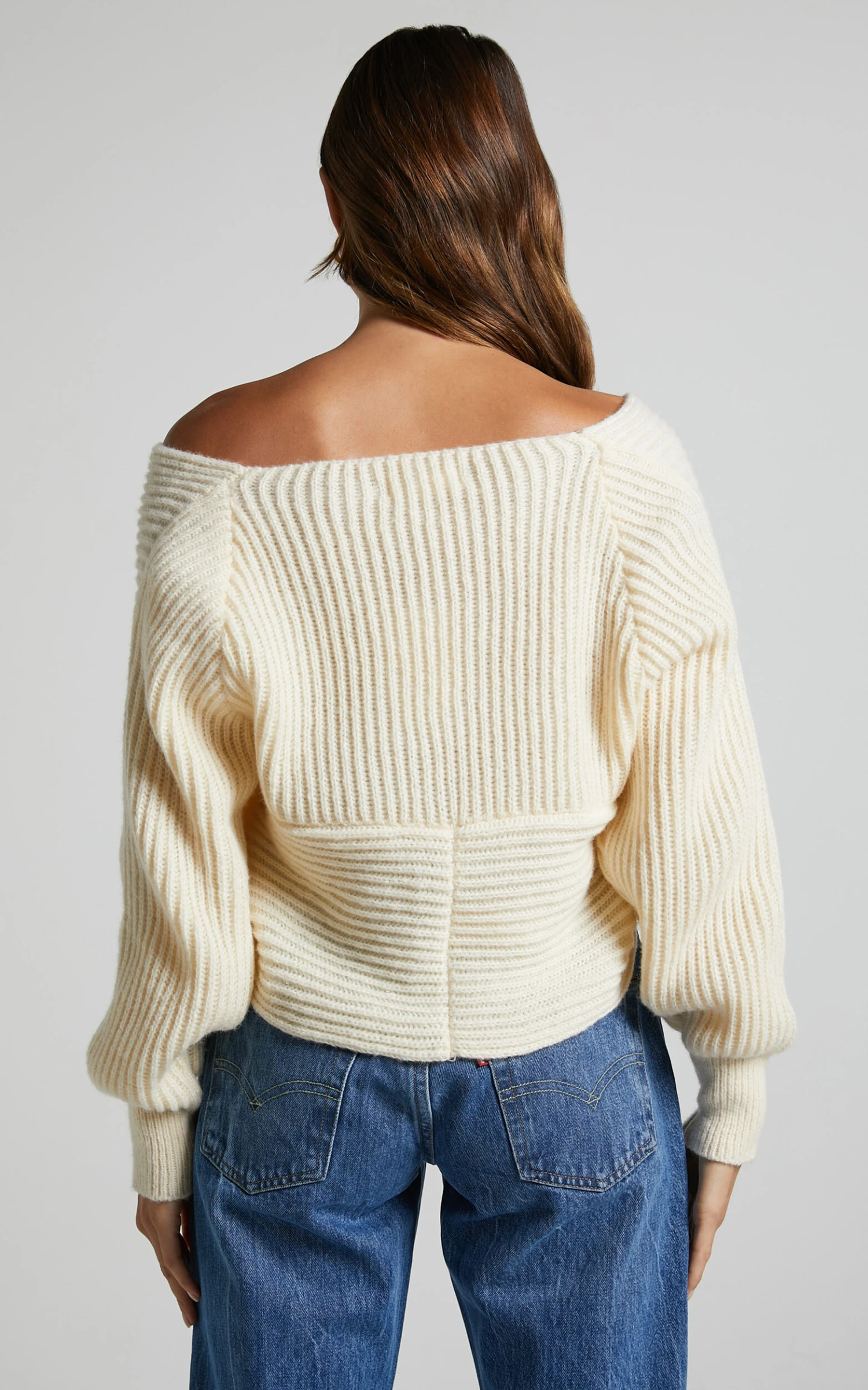 Showpo Karensita Wrap Knitted Jumper In Cream 8 Showpo Karensita Wrap Knitted Jumper In Cream - Image 8
