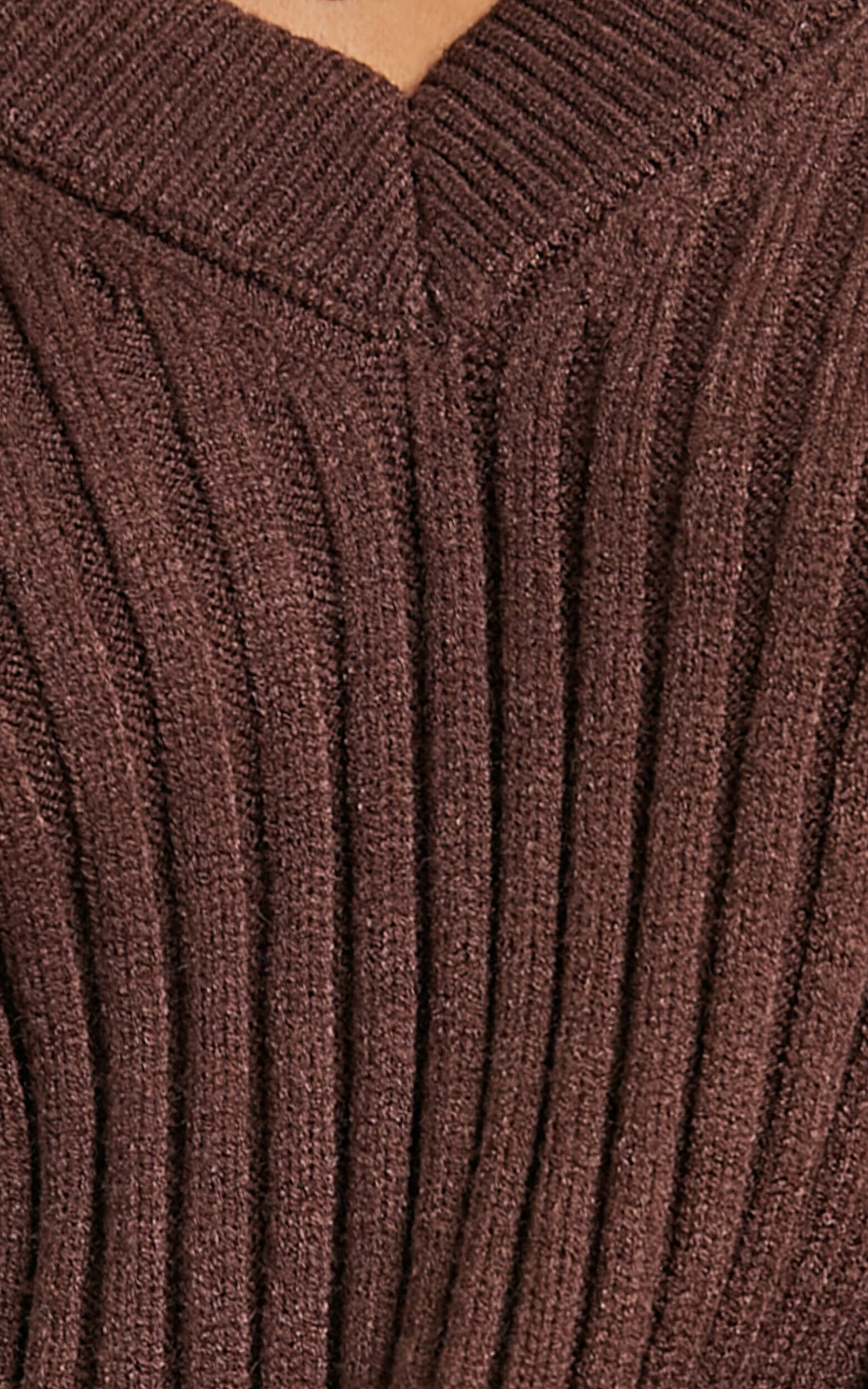 Showpo Kartia V Neck Jumper In Chocolate 8 Showpo Kartia V Neck Jumper In Chocolate - Image 8