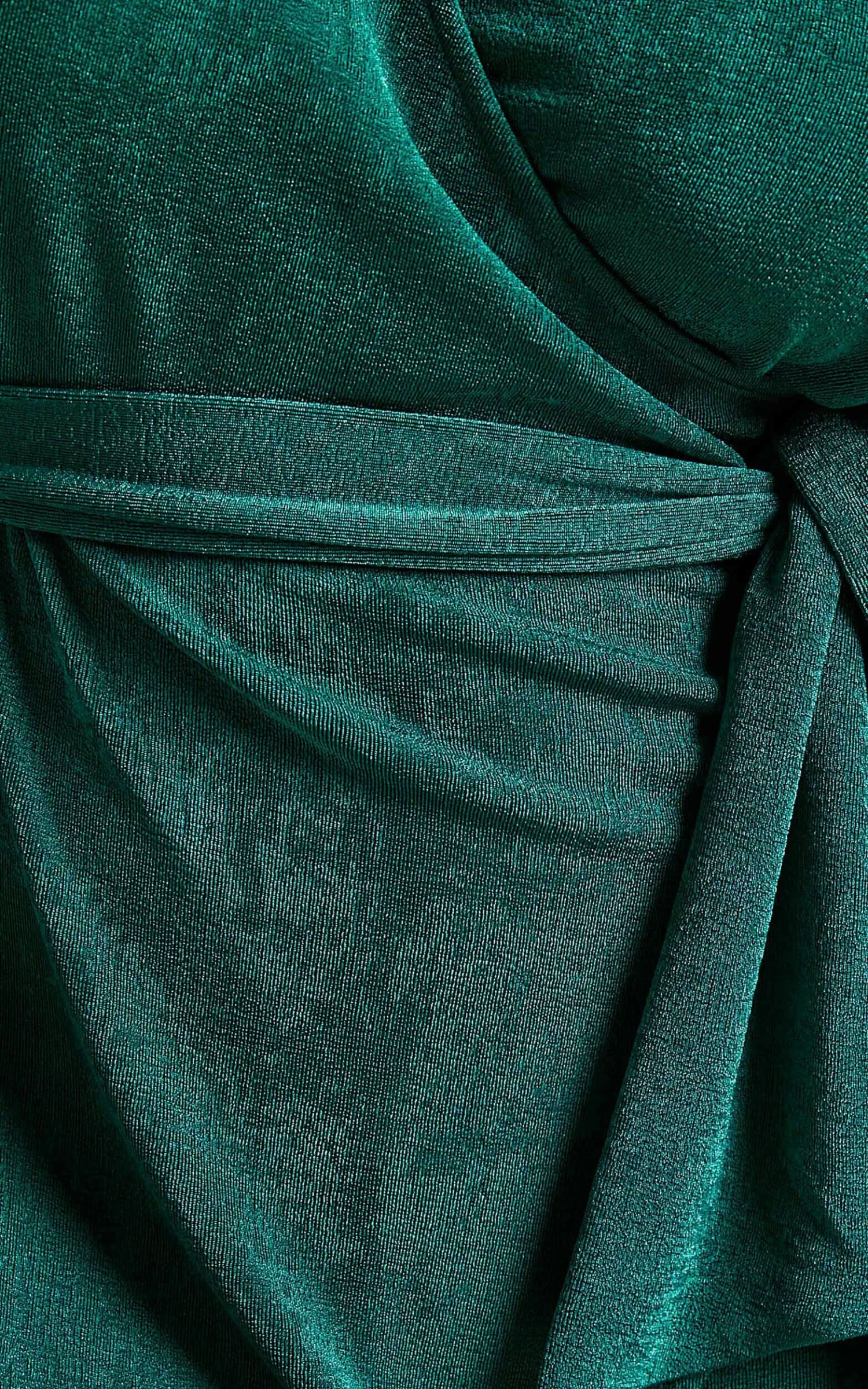 Showpo Kayley Wrap Centre Tie Mini Dress In Forest Green 9 Showpo Kayley Wrap Centre Tie Mini Dress In Forest Green - Image 9