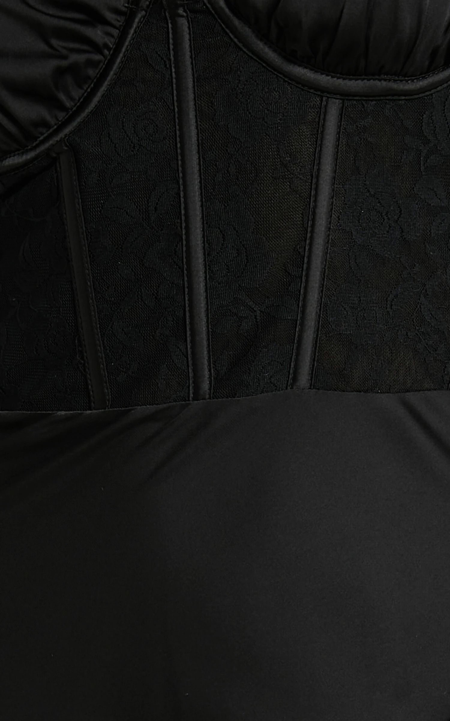 Showpo Khallah Lace Bustier Side Split Midi Dress In Black 8 Showpo Khallah Lace Bustier Side Split Midi Dress In Black - Image 8