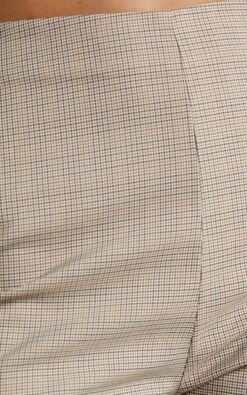 Showpo Khizza - High Waisted Side Split Pant In Brown Pink Check -Showpo Women's Clothing Store Khizza Side Split Pant in Brown Pink Check 8