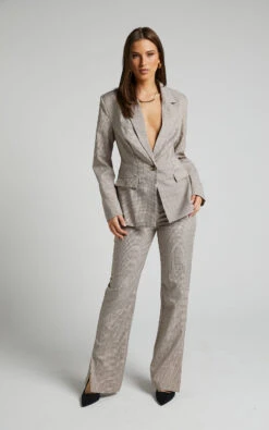 Showpo Khizza Tailored Blazer In Brown And Pink Check -Showpo Women's Clothing Store Khizza Tailored Blazer in Brown and Pink Check 6