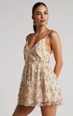 Showpo Khrizza Sequin Gathered Mini Dress In Gold 14 Showpo Khrizza Sequin Gathered Mini Dress In Gold -Showpo Women's Clothing Store Khrizza Sequin Gathered Mini Dress in Gold 14