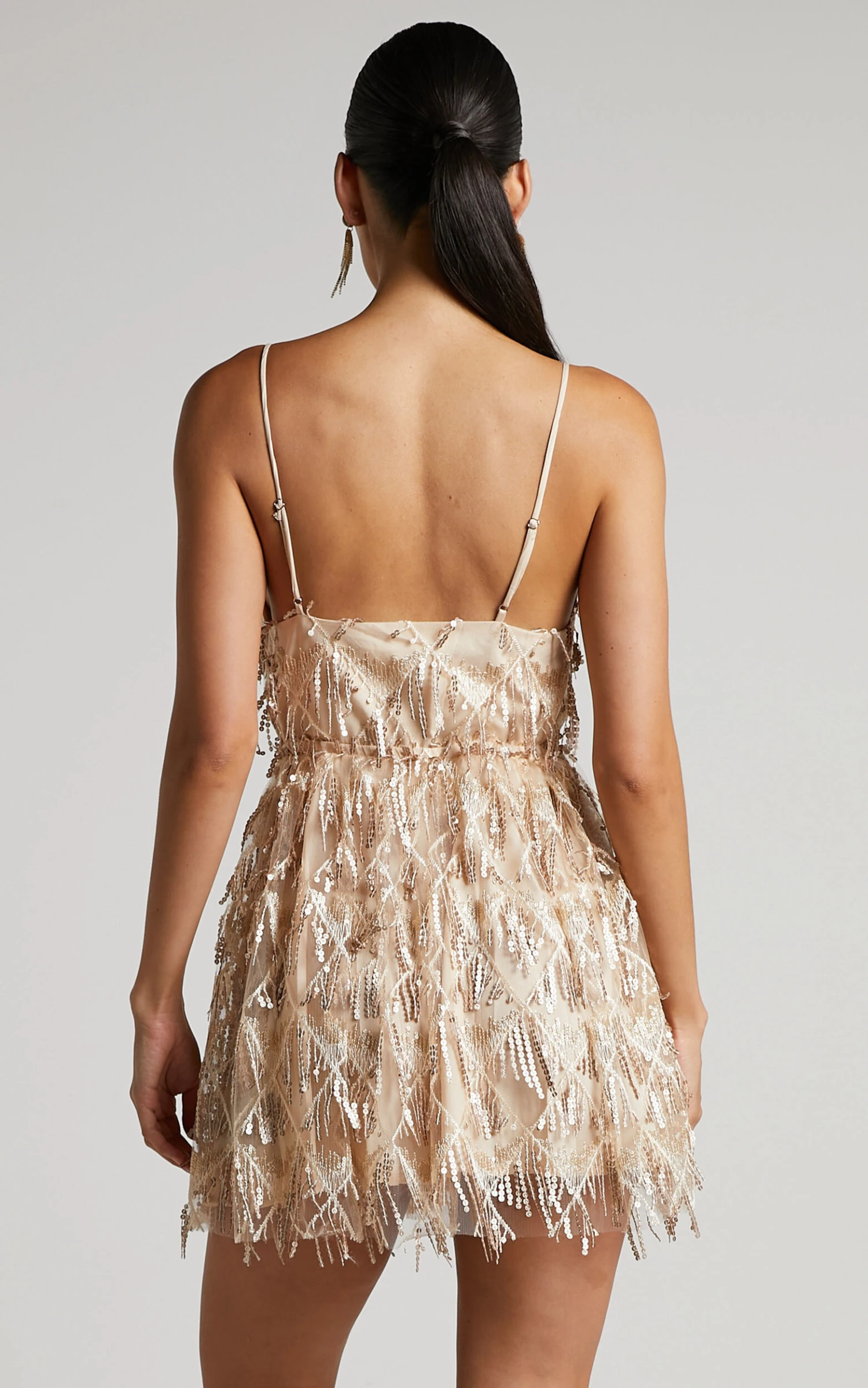 Showpo Khrizza Sequin Gathered Mini Dress In Gold 8 Showpo Khrizza Sequin Gathered Mini Dress In Gold - Image 8