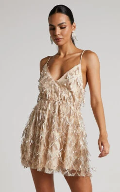 Showpo Khrizza Sequin Gathered Mini Dress In Gold 12 Showpo Khrizza Sequin Gathered Mini Dress In Gold -Showpo Women's Clothing Store Khrizza Sequin Gathered Mini Dress in Gold 8