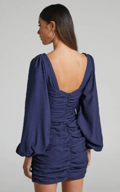 Showpo Kilian Ruched Long Sleeve Mini Dress In Navy 10 Showpo Kilian Ruched Long Sleeve Mini Dress In Navy -Showpo Women's Clothing Store Kilian Ruched Long Sleeve Mini Dress in Navy 2528SD22030072012529 5