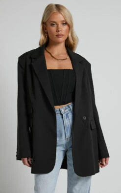 Showpo Kitty Oversized Blazer In Black -Showpo Women's Clothing Store Kitty Oversized Blazer in Black 1