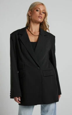 Showpo Kitty Oversized Blazer In Black -Showpo Women's Clothing Store Kitty Oversized Blazer in Black 11