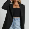 Showpo Kitty Oversized Blazer In Black