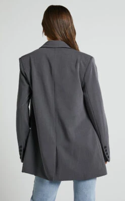 Showpo Kitty Oversized Blazer In Charcoal -Showpo Women's Clothing Store Kitty Oversized Blazer in Charcoal 5