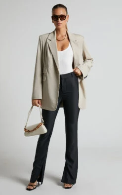 Showpo Kitty Oversized Blazer In Stone -Showpo Women's Clothing Store Kitty Oversized Blazer in Stone