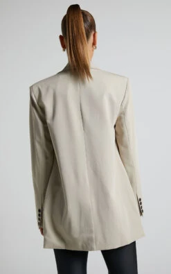 Showpo Kitty Oversized Blazer In Stone -Showpo Women's Clothing Store Kitty Oversized Blazer in Stone 7