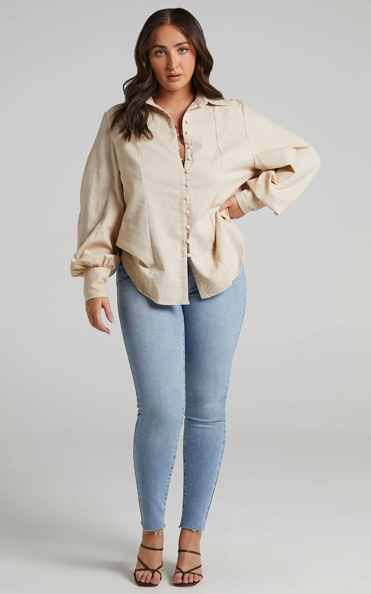 Showpo Kiva Blouse In Beige 4 Showpo Kiva Blouse In Beige - Image 4