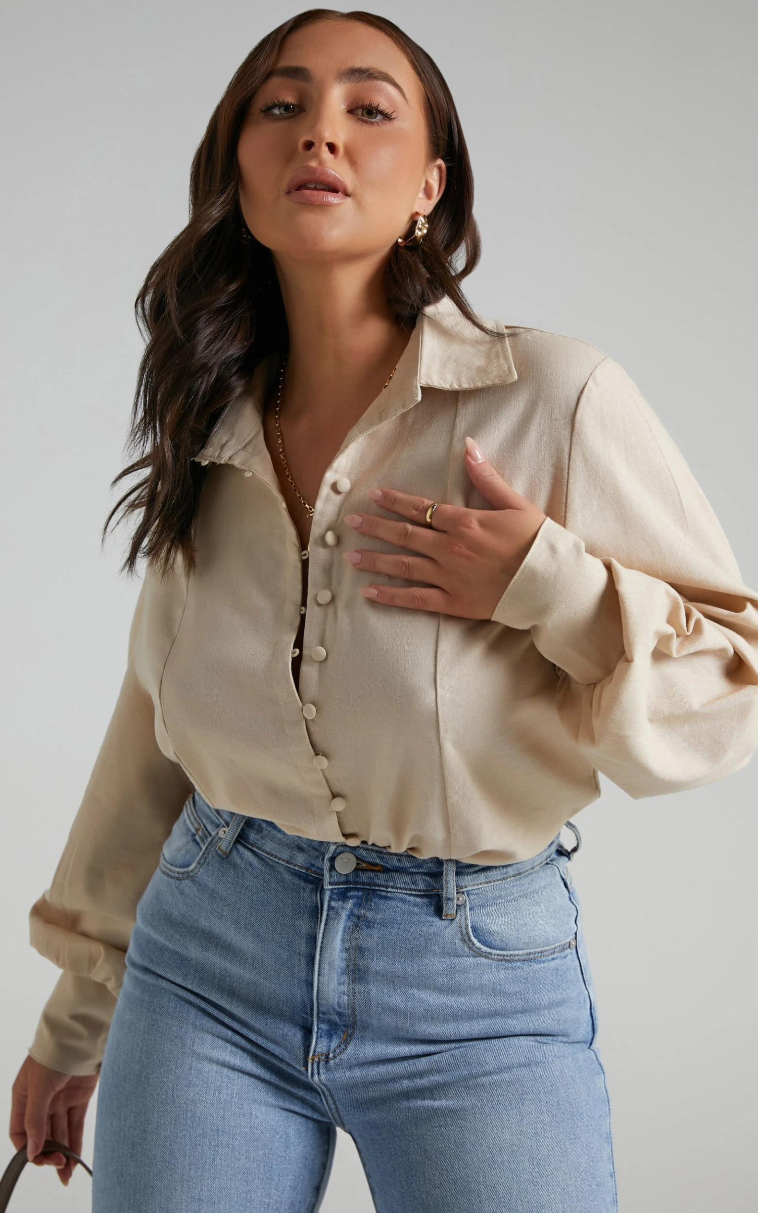 Showpo Kiva Blouse In Beige 7 Showpo Kiva Blouse In Beige - Image 7